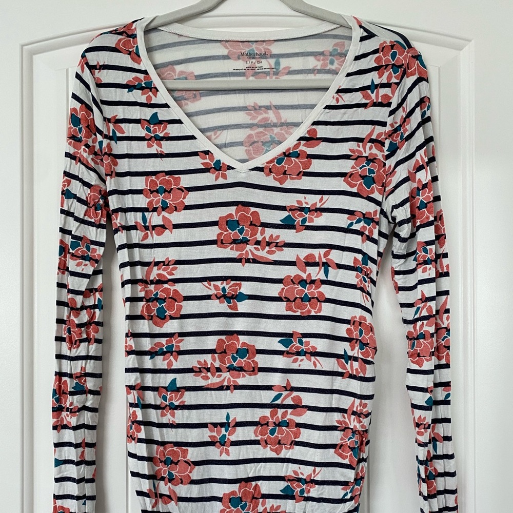 Motherhood Maternity long-sleeve floral print shirt size S